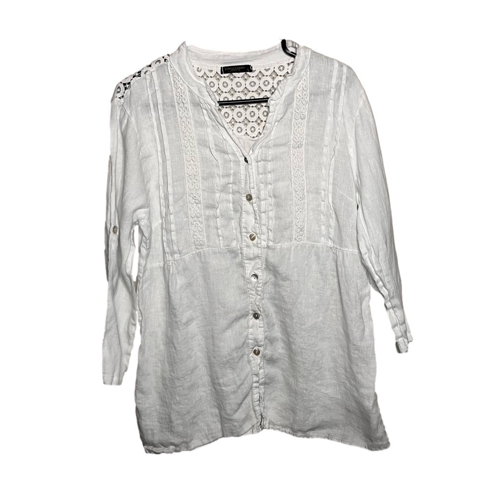 Lungo L’arno Italian 100% Linen Top Women’s Large